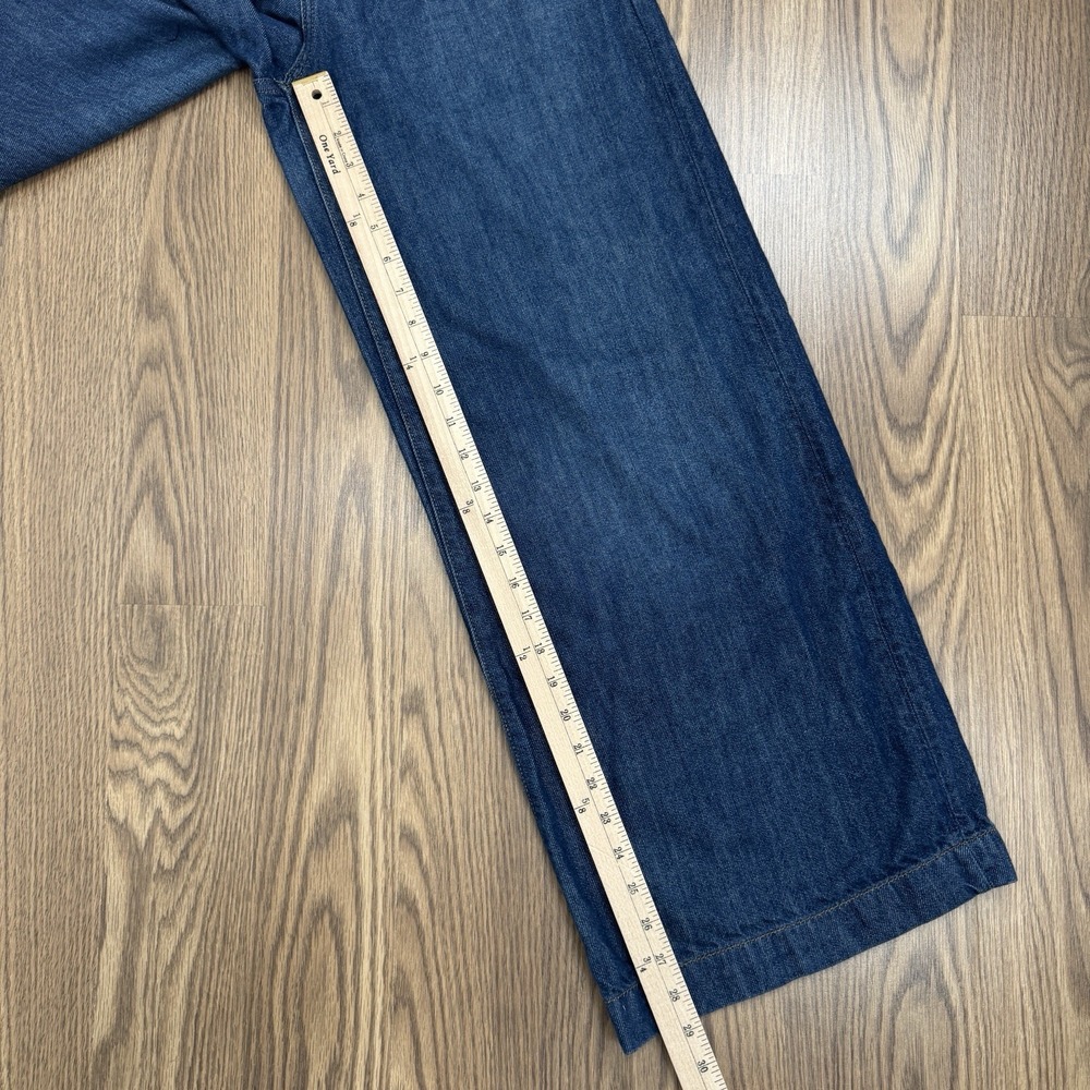 Banana Republic Jeans Womens 28 Blue Wide Leg Trouser Classic Dark Wash Denim - Picture 11 of 12